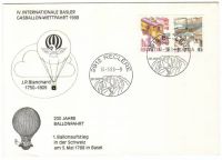 FDC 200 Jahre 1. Ballonaufstieg in der Schweiz 1788-1988